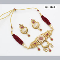 FS Collection Copper Gold Plated Choker Necklace Set
