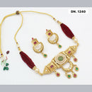 FS Collection Copper Gold Plated Choker Necklace Set