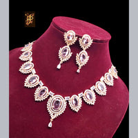 FS Collection Rose Gold Plated AD Stone Necklace Set