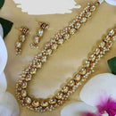 FS Collection Gold Plated Kundan Stone Long Necklace Set