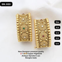 FS Collection Copper Gold Plated Openable Bangles Kada