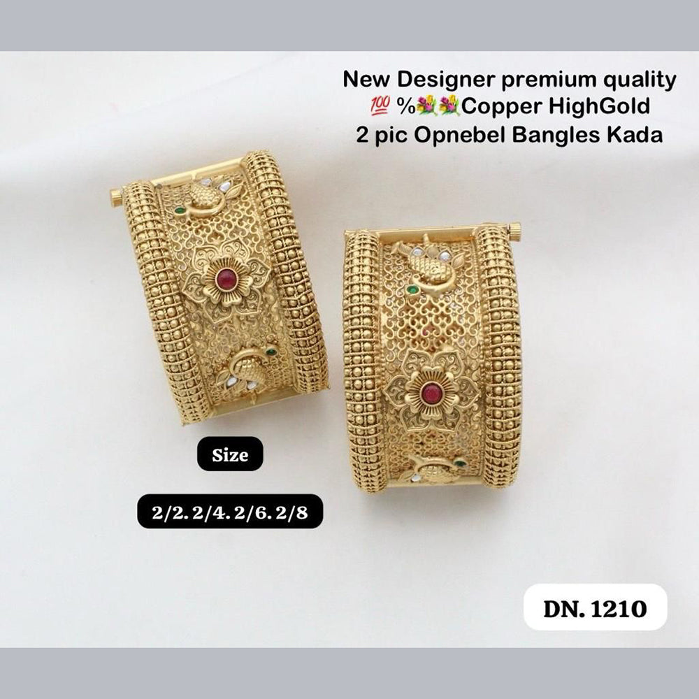 FS Collection Copper Gold Plated Openable Bangles Kada