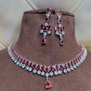 FS Collection Silver Plated AD Stone Necklace Set