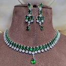 FS Collection Silver Plated AD Stone Necklace Set
