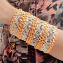 FS Collection Gold Plated Crystal Stone Bangles Set