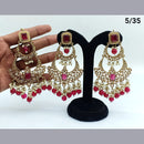 FS Collection Crystal Stone Earrings With Mangtikka