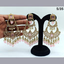 FS Collection Crystal Stone Earrings With Mangtikka