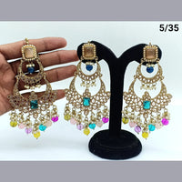 FS Collection Crystal Stone Earrings With Mangtikka