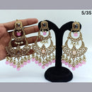 FS Collection Crystal Stone Earrings With Mangtikka