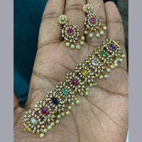 FS Collection Gold Plated Pota Stone Necklace Set