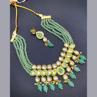 FS Collection Gold Plated Kundan Necklace Set