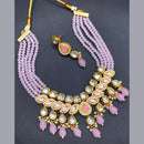 FS Collection Gold Plated Kundan Necklace Set