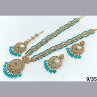 FS Collection Gold Plated Crystal Stone Long  Necklace Set