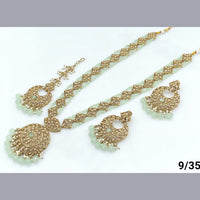 FS Collection Gold Plated Crystal Stone Long  Necklace Set