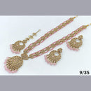 FS Collection Gold Plated Crystal Stone Long  Necklace Set