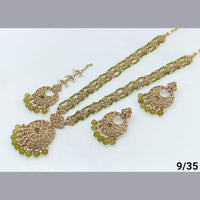 FS Collection Gold Plated Crystal Stone Long  Necklace Set