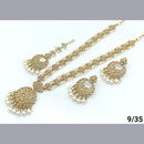 FS Collection Gold Plated Crystal Stone Long  Necklace Set