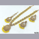 FS Collection Gold Plated Crystal Stone Long  Necklace Set