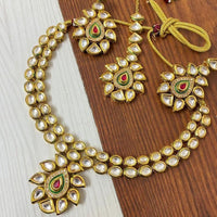 FS Collection  Gold Plated Kundan Stone Necklace Set