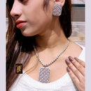 FS Collection Silver Plated AD Necklace Set