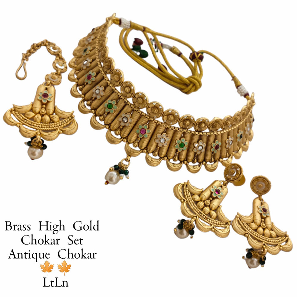 FS Collection Gold Plated Pota Necklace Set