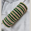 FS Collection Gold Plated Velvet  Bangles Set