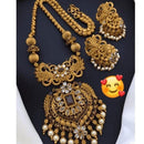 FS Collection Gold Plated Crystal Stone Long Necklace