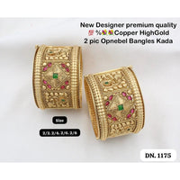 FS Collection Gold Plated Pota Stone Openable Kada
