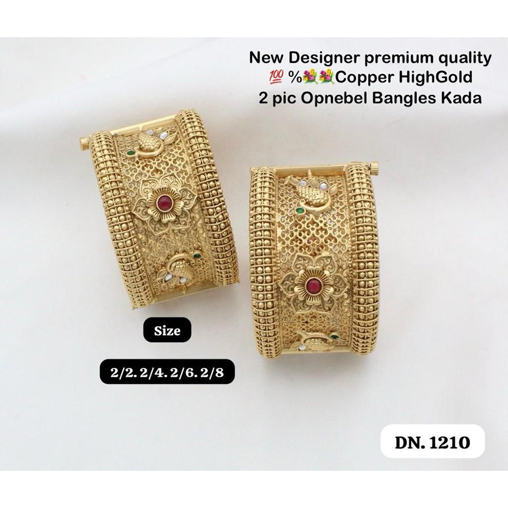 FS Collection Gold Plated Pota Stone Openable Kada