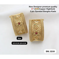 FS Collection Gold Plated Pota Stone Openable Kada