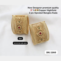FS Collection Gold Plated Pota Stone Openable Kada