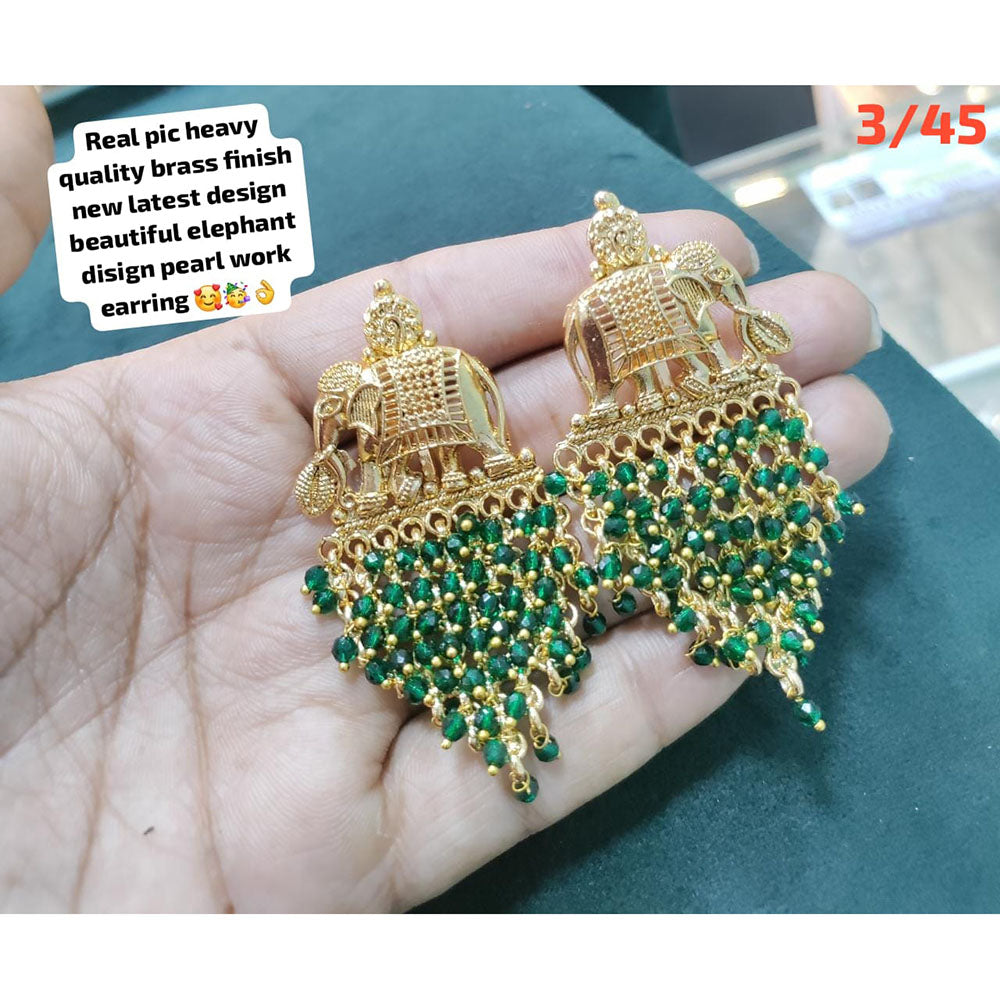 FS Collection Gold Plated Dangler Earrings