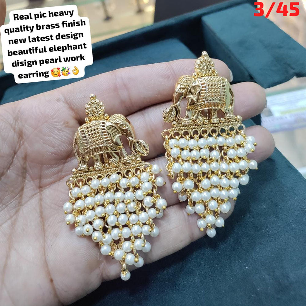 FS Collection Gold Plated Dangler Earrings