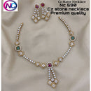 FS Collection Gold Plated CZ Stone Necklace Set