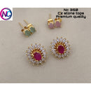 FS Collection Gold Plated CZ Stone Changeable Earrings
