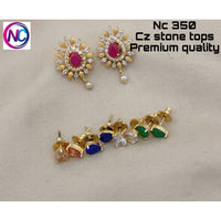 FS Collection Gold Plated CZ Stone Changeable Earrings