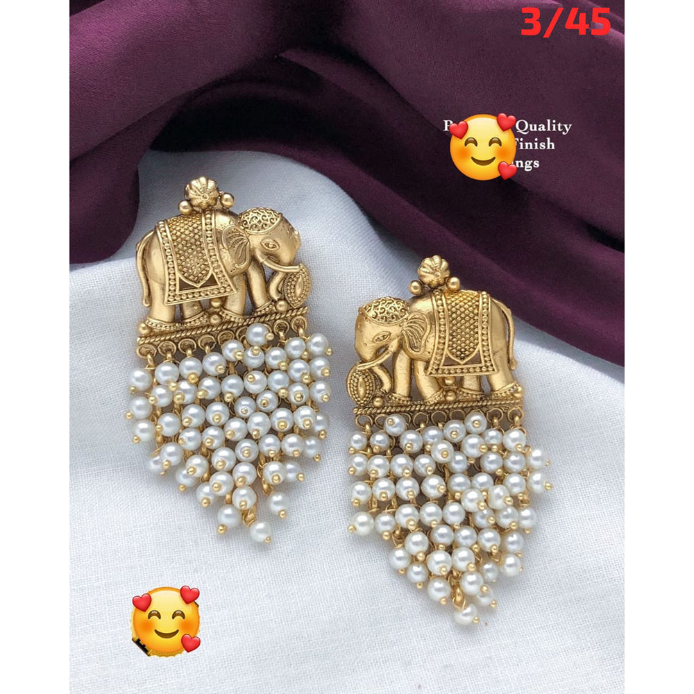 FS Collection Gold Plated Dangler Earrings