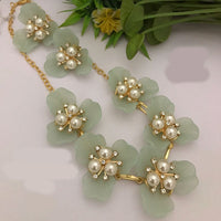 FS Collection Gold Plated Pearl Necklace Set
