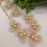 FS Collection Gold Plated Pearl Necklace Set