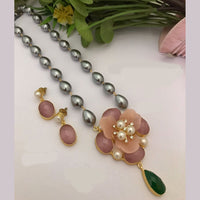 FS Collection Gold Plated Pearl Necklace Set