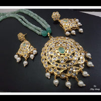 FS Collection Gold Plated Austrian Stone Long Necklace Set