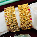 FS Collection Copper Gold Plated Pota Stone Openable Bangles