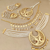 FS Collection Gold Plated Pearl Necklace Set
