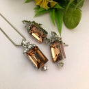 FS Collection Sliver Plated Crystal Pendant Set