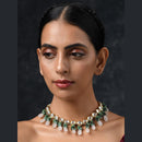 FS Collection Gold Plated Kundan Choker Necklace Set