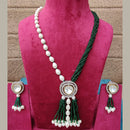 FS Collection Crystal And Pearl Long Necklace Set