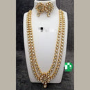 FS Collection Gold Plated Kundan Long Necklace Set