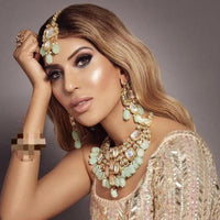 FS Collection Gold Plated Kundan Necklace Set