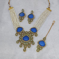 FS Collection Gold Plated Kundan Necklace Set