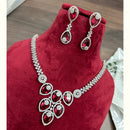 FS Collection Silver Plated AD Necklace Set